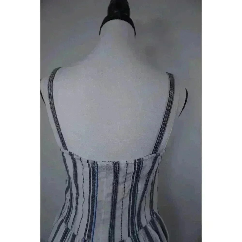 Zara Striped Sleeveless Button-Up Wide-Strap Dress, Size XS - Picture 13 of 16